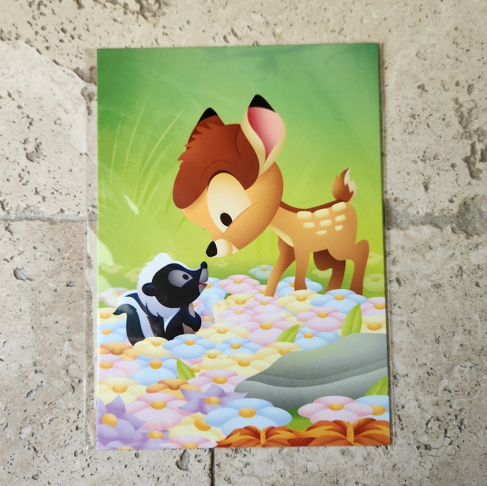 NWT Disney Wonderground Bambi and Flower Postcard